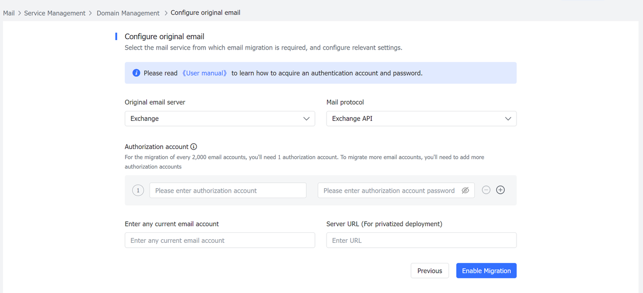 Cấu hình thông tin email gốc